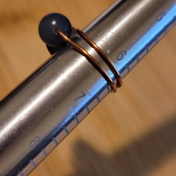 Handmade K2 Jasper and Sunstone Copper Wire Wrapped Ring Boho Adjustable - Picture 2 of 4